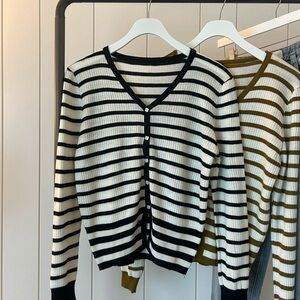 Striped Black and White Women's Sweater
